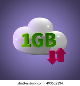 3d Rendering Cloud Storage Upload Download 1 Gb Capacity