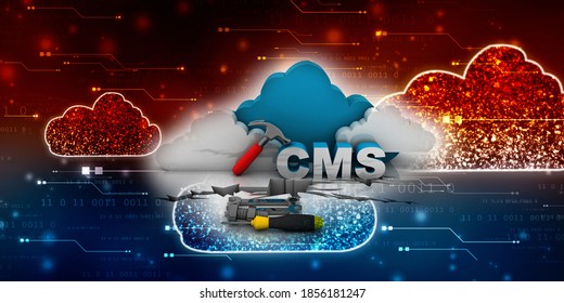 3d Rendering Cms Cloud With Tools
