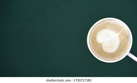 The 3d rendering of coffee with nice flower foam on the table