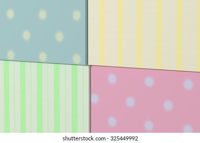 3d rendering colored papered