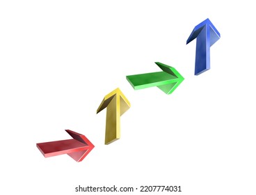 3d rendering colorful arrow chart - Shutterstock ID 2207774031