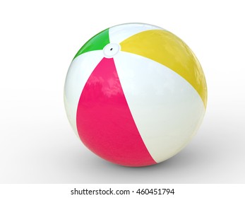 3d Rendering Colorful Beach Ball