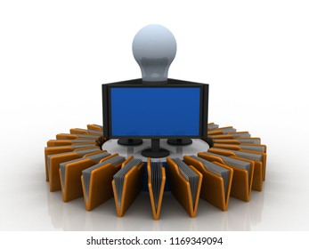 3d rendering computer folder network
