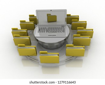 3d rendering computer folder network