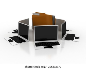 3d rendering Computer folder network
