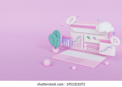 3d rendering computer illustration, programming flat color, infographic computer application web, can be used for web presentation
