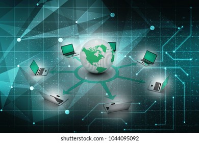 3d Rendering Computer Network Stock Illustration 1044095092 | Shutterstock