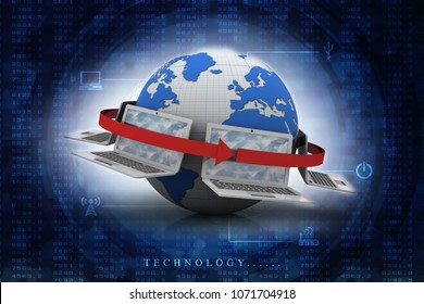 3d rendering Computer network