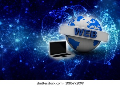 3d rendering Computer network
