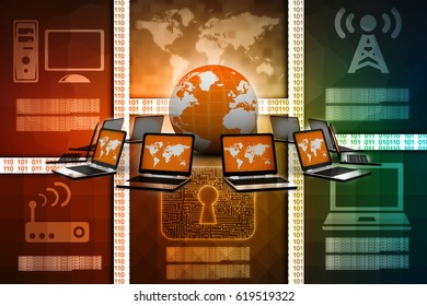 3d rendering Computer network