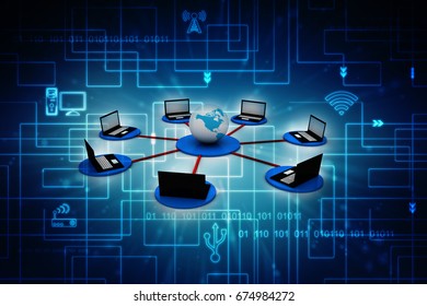 3d rendering Computer network