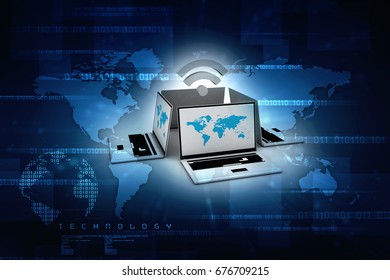 3d rendering Computer network