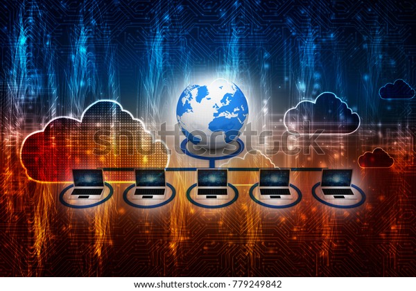 3d Rendering Computer Network Stock Illustration 779249842
