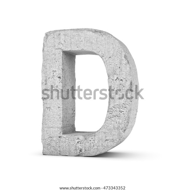 3d Rendering Concrete Letter D Isolated Stock Illustration 473343352