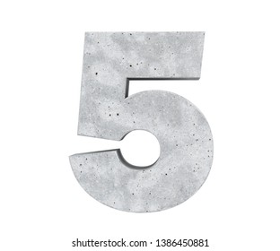 3d Rendering Concrete Number 5 Five Stock Illustration 1386450881 ...