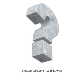 3D rendering concrete symbol - Question mark. 3D render Illustration.