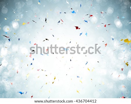 3d rendering confetti explosion on blue background