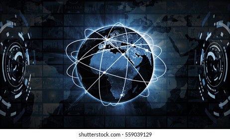 3D rendering. Connecting the world with innovative hud