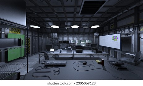 3D rendering of the control room