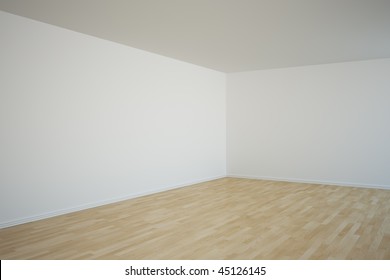 3d Rendering Of A Corner In An Empty Room