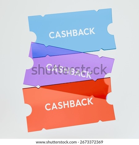 3D rendering of coupon cashback highlighting marketing event.