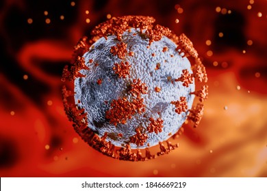 3D Rendering Of COVID-19 Virus Inside Body