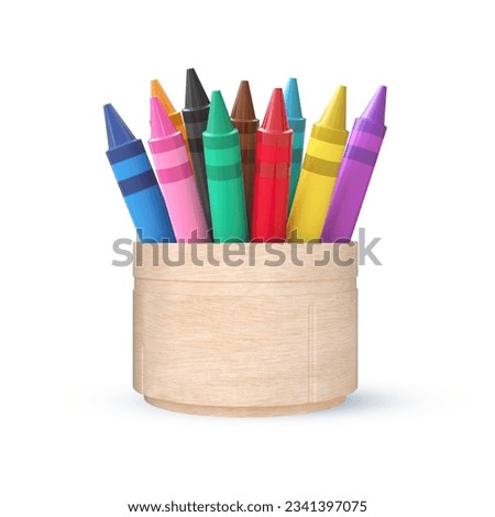 Similar – Image, Stock Photo Rows of colored pen markers on a pastel pink background