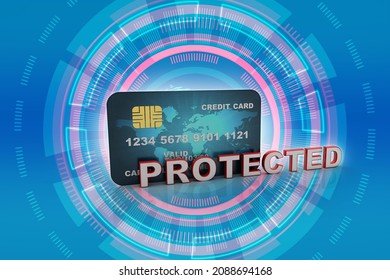 3d rendering  credit or debit card protection 