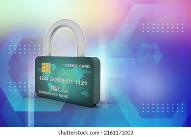 3d Rendering Credit Debit Card Protection Stock Illustration 2161171003 ...