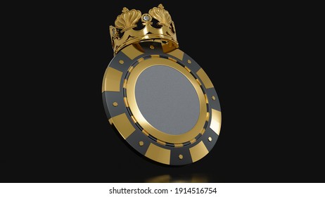 3d Rendering Crown on the Poker Chip - Powered by Shutterstock