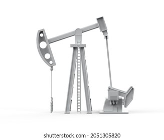 3d Rendering Crude Oil Pump Or Oil Rig On White Background