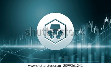 3D rendering crypto com cryptocurrency coin on colorful background, cryptocurrency concept color art