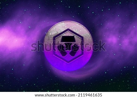 3D rendering cryptocurrency crypto com coin on colorful background, cryptocurrency concept 3D illustration