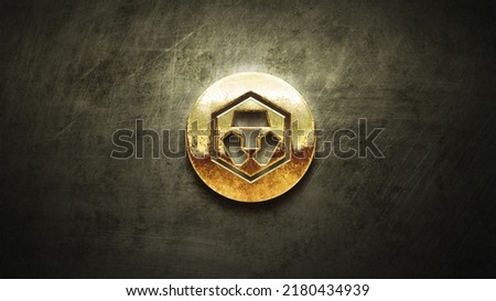 3D rendering cryptocurrency crypto com coin on colorful background, cryptocurrency concept 3D illustration