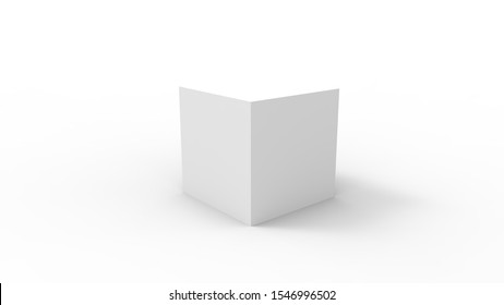 3d Rendering Of A Cube Box Square Isolated In A White Studio Enviroment