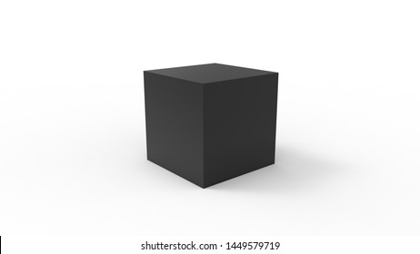 3d Rendering Of A Cube Isolated In White Studio Background