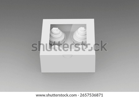 3d rendering of cupcake box mockup with insert holders for bakery branding. 3d rendering. 3d illutration