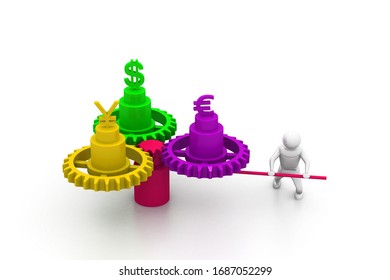 3d rendering of Currency exchange