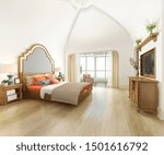 3d rendering curve dome vintage bedroom suite in resort hotel and resort