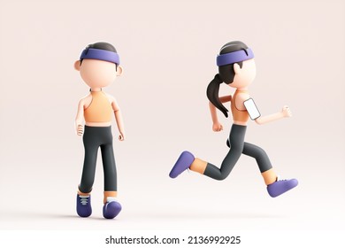 3D rendering of a cute athletic girl	