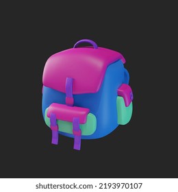 3D Rendering Of Cute Bagpack