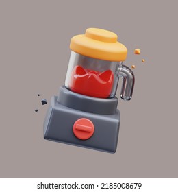 3d rendering of cute blender kitchen tool icon illustration