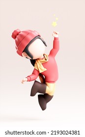 3D rendering of cute cartoon characters