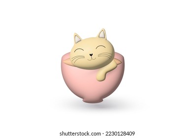 3D rendering cute cut