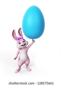 3d rendering of a cute easter bunny