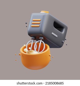 3d Rendering Of Cute Icon Illustration Of Dough Mixer Kitchen Tool