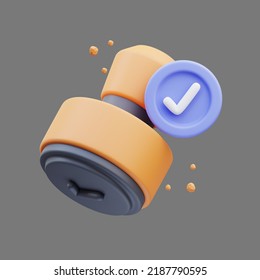 3d rendering of cute icon illustration stamp approved - Powered by Shutterstock