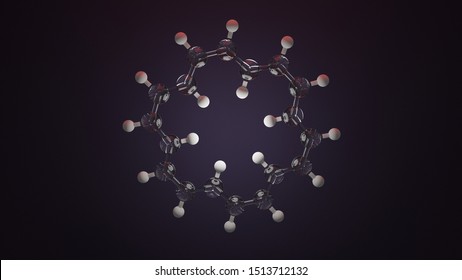 A 3d Rendering Of A Cycloalkane Molecule 