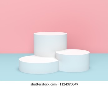 3d Rendering - Cylinder Product Display Podium Mockup