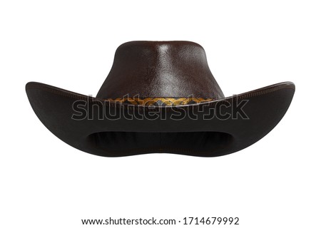 3d rendering of Dark brown leather cowboy hat, isolated on white background with clipping paths.
